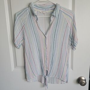 Pink Rose Pastel Striped Top